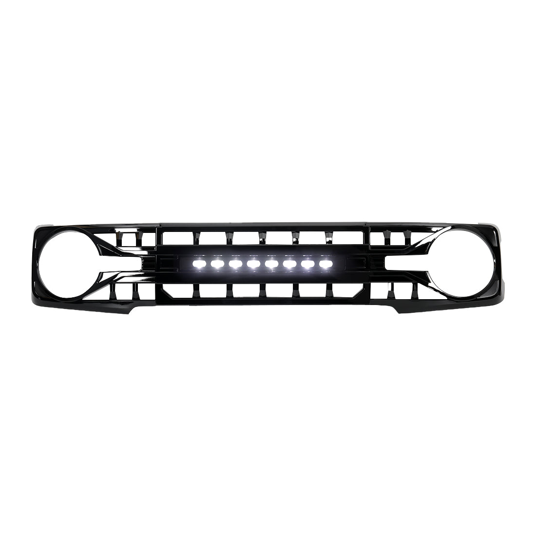 American Modified ARMOR GRILLE W/ Off-road Lights Glossy Black - AMFMEA00113