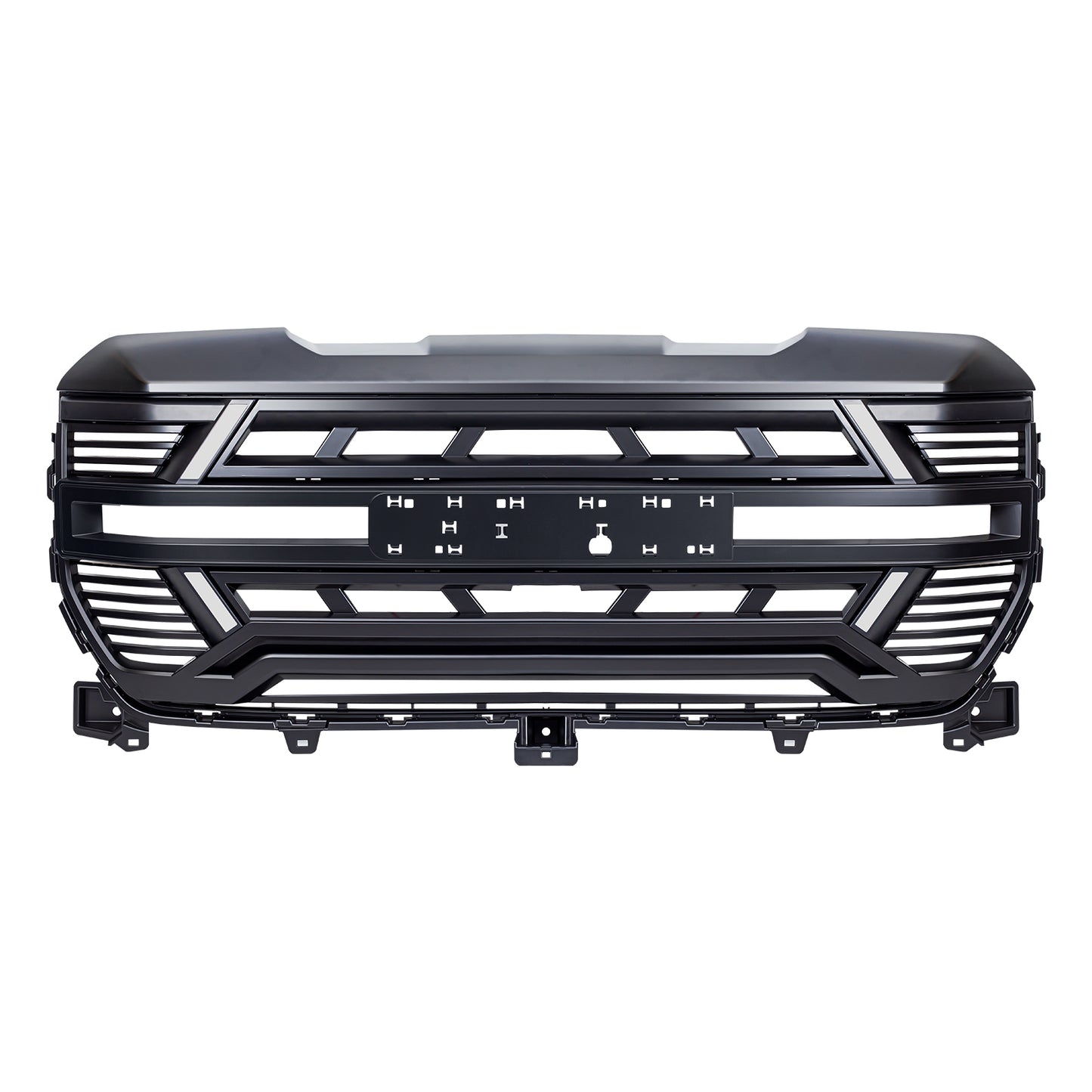 American Modified Armor Grille W/ DRL Camera Bracket & OEM Emblem Hole - Matte Black - AMGMAA00127