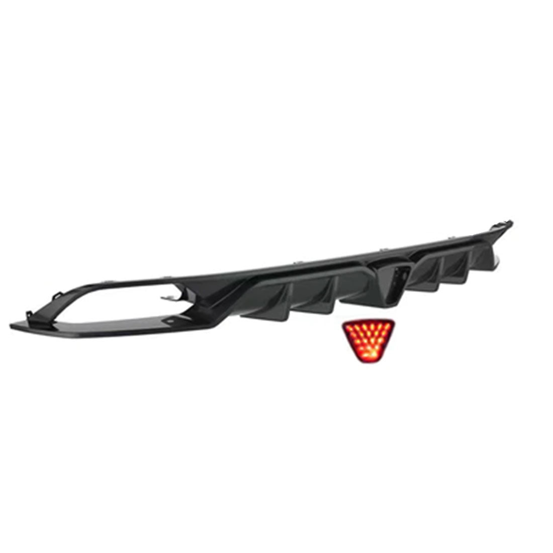 American Modified Rear Bumper Diffuser Lip W/ LED Light Black - AMHMBA00206