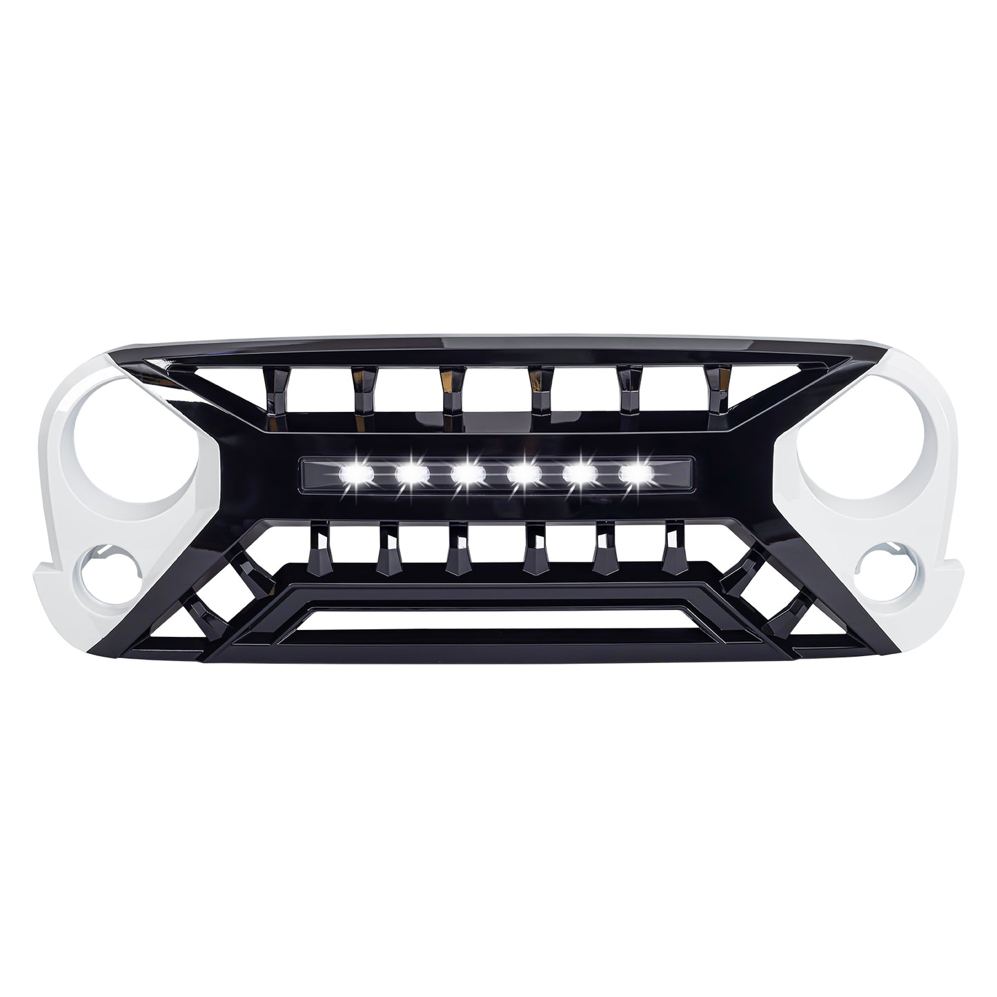 American Modified Armor Grille With Off-Road Lights - Black And White - AMJPAA00136