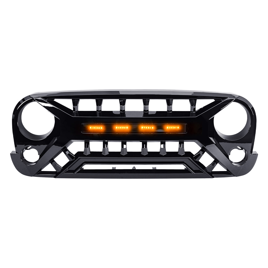 American Modified Armor Grille With Amber Lights - Glossy Black - AMJPAA00137