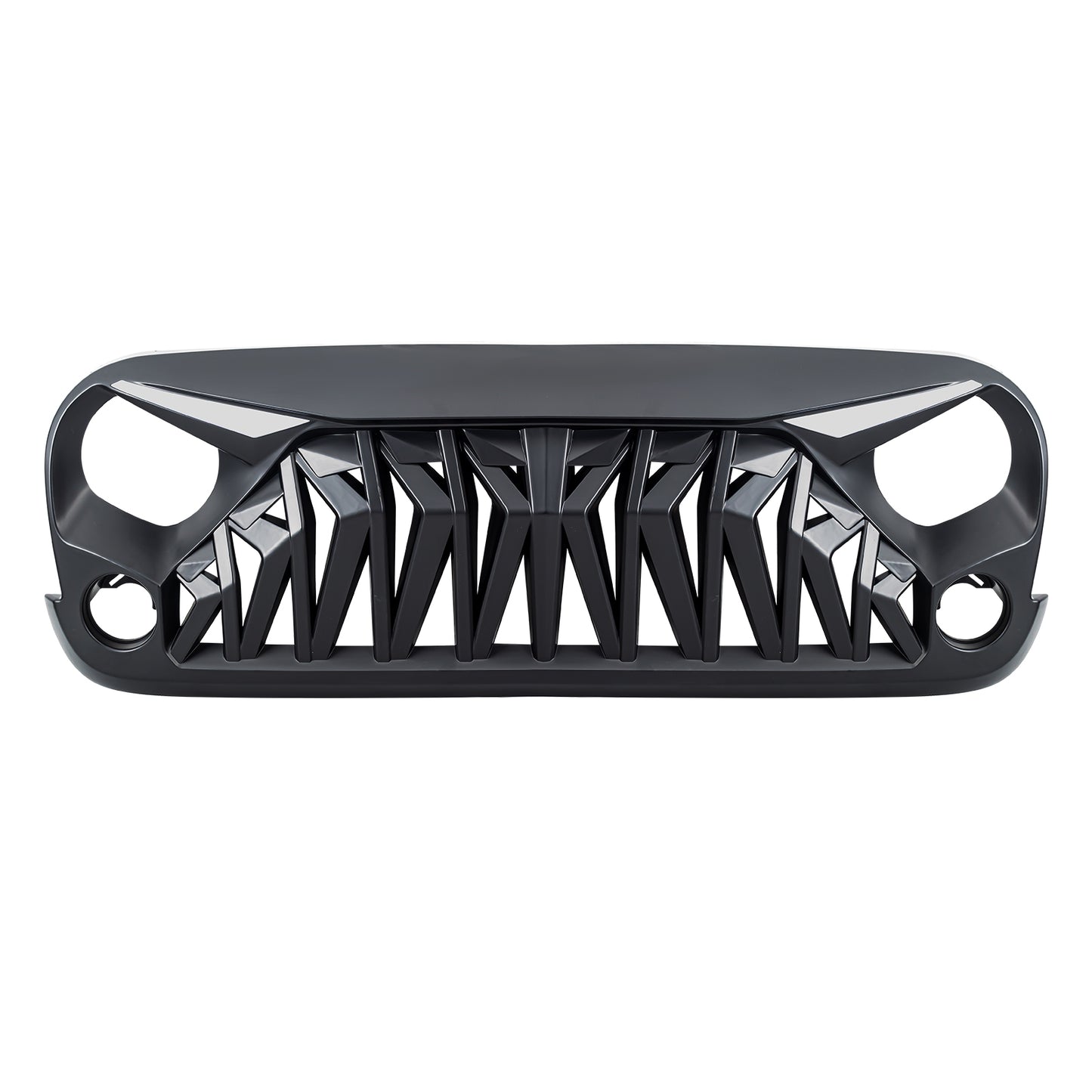 American Modified Shark Grille W/ LED Eyebrow DRL And Turn Signals - Matte Black - AMJPAA00142