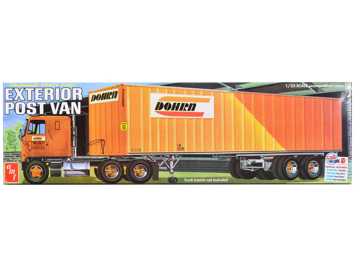 Skill 3 Model Kit Fruehauf Forty Foot Exterior Post Van Trailer "Dohrn Transfer Co." 1/25 Scale Model by AMT free shipping USA