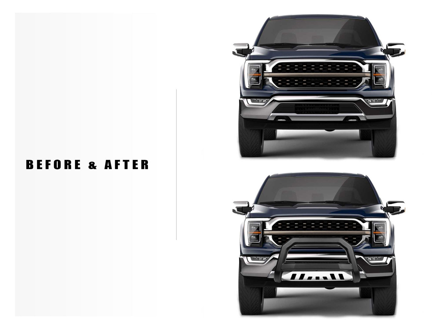 Armordillo 2001-2006 Chevy Avalanche 2500 AR Series Bull Bar - Matte Black W/Aluminum Skid Plate