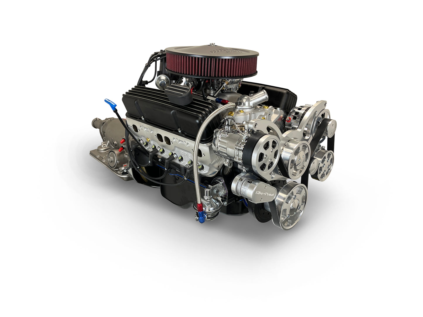 BluePrint Engines GM Small Block Compatible 383 C.I. Standard Edition - 700R4 Automatic Transmission - Polished Pulley Kit - Carbureted
