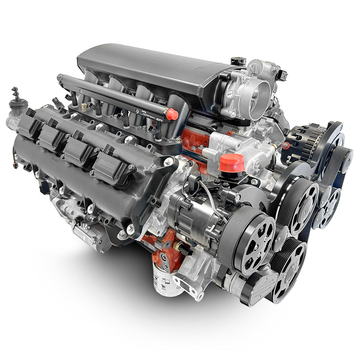 BluePrint Engines Chrysler Hemi Compatible 426 C.I. Standard Edition - T56 Manual Transmission - Black Pulley Kit - Fuel Injected