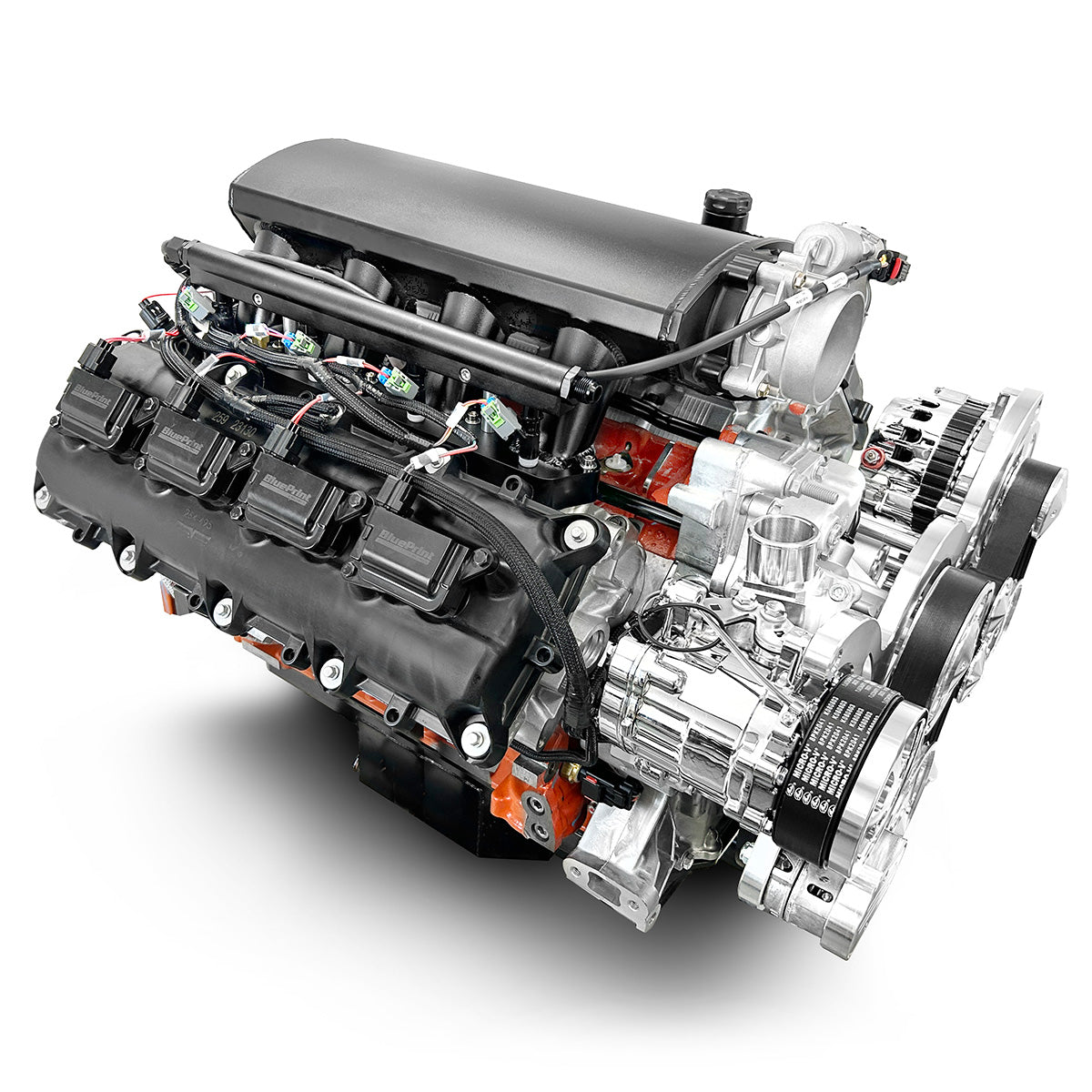 BluePrint Engines Chrysler Hemi Compatible 426 C.I. Standard Edition - TKX Manual Transmission - Polished Pulley Kit - Fuel Injected