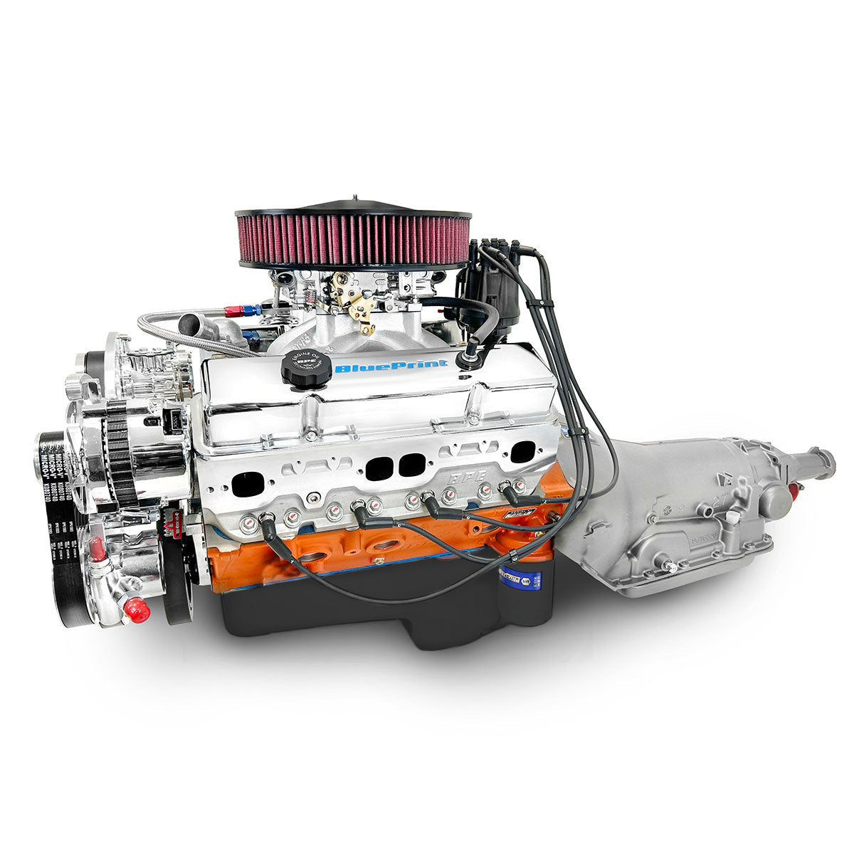 BluePrint Engines GM Small Block Compatible 454 C.I. Standard Edition - TKX Manual Transmission - Polished Pulley Kit - Fuel Injected