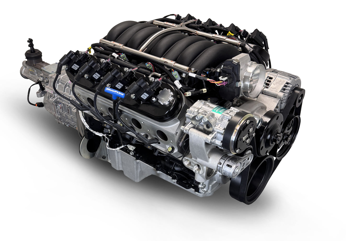 BluePrint Engines GM LS Compatible 427 C.i. Engine And TKX Manual Transmission - Standard Edition Builder Series - Natural Pulley Kit - Holley Terminator X EFI System