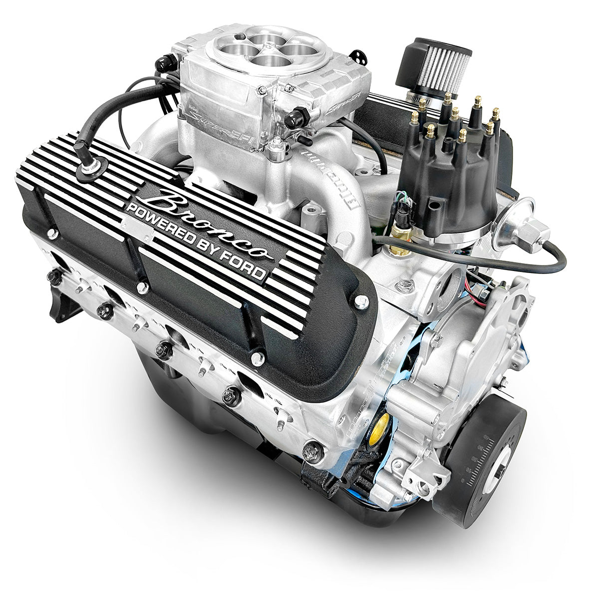 BluePrint Engines Ford Small Block Compatible 302 C.I. Base Dressed - Front Sump Oil Pan - Bronco Edition - Carbureted