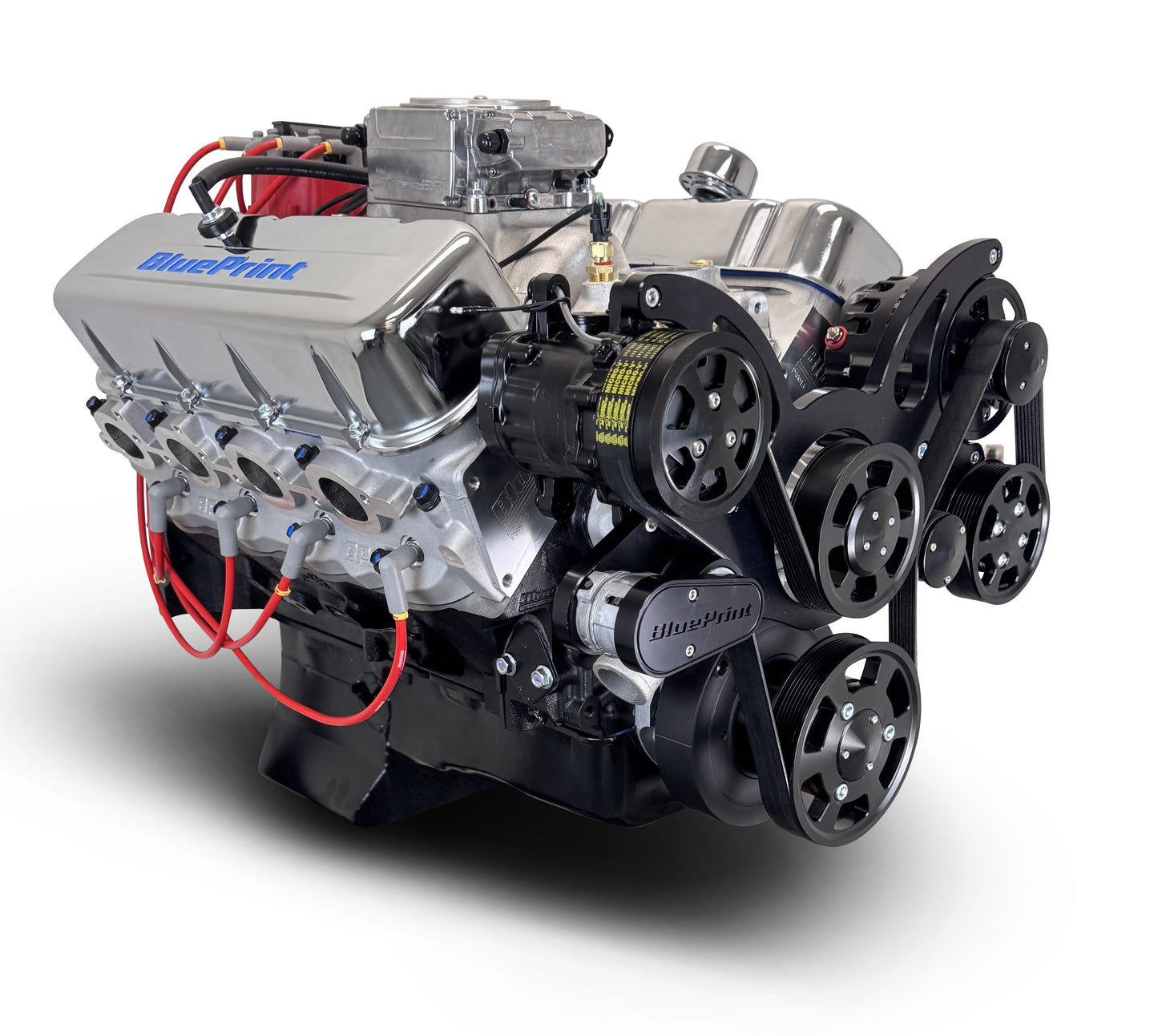BluePrint Engines GM Small Block Compatible 454 C.I. Deluxe Dressed - Cruiser - Black Pulley Kit - Fuel Injected