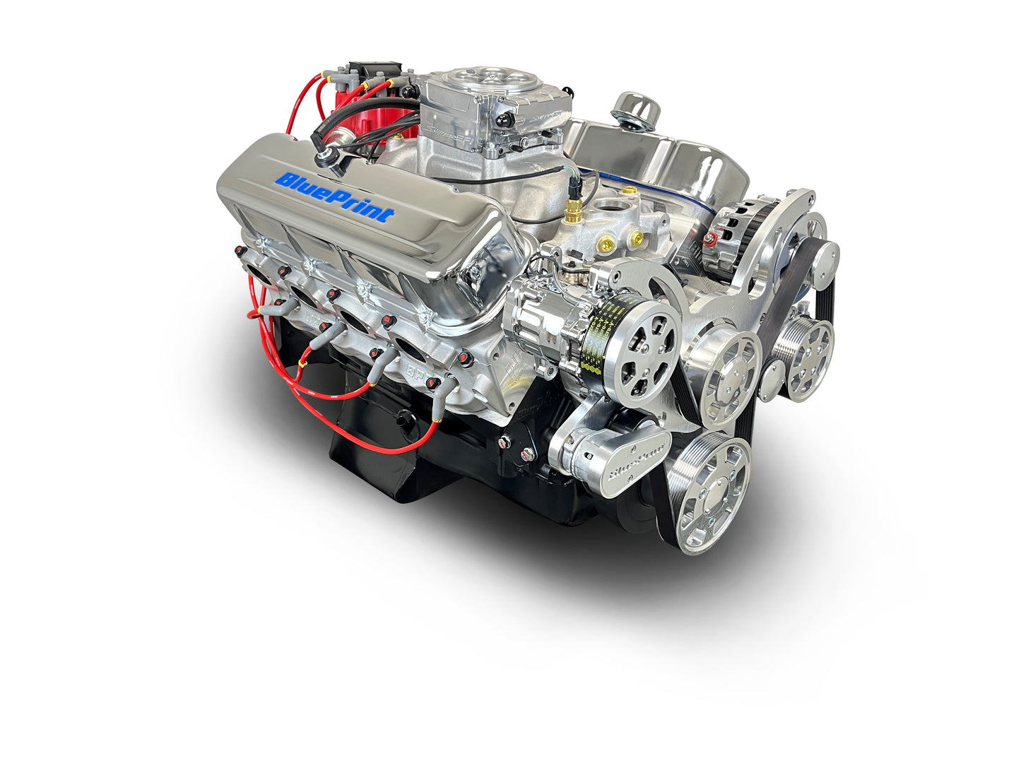BluePrint Engines GM Small Block Compatible 454 C.I. Deluxe Dressed - Cruiser - Polished Pulley Kit - Fuel Injected