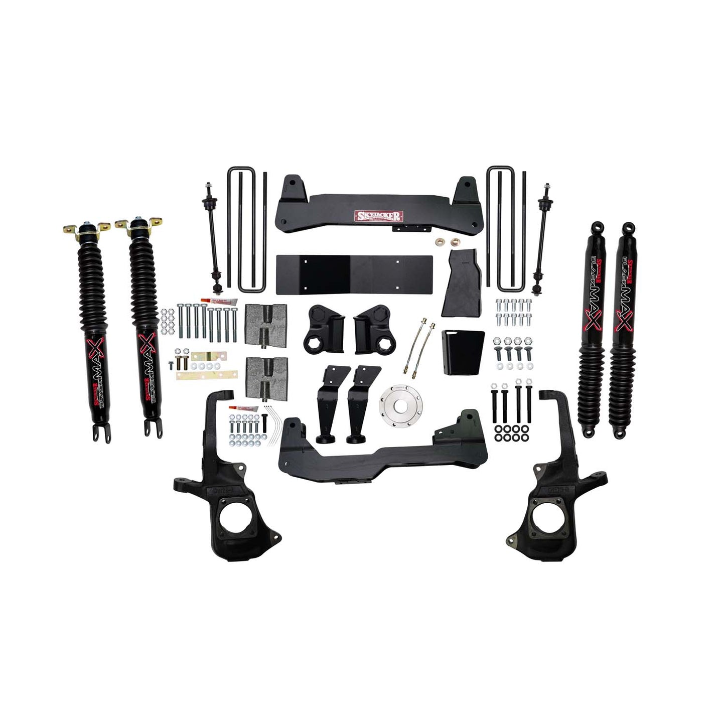 7 In. Lift Kit With Raised Torsion Bar Brackets And Black MAX Shocks.