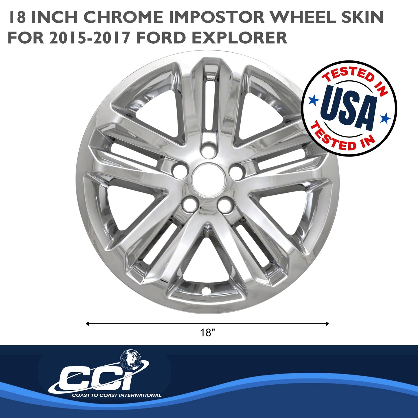 Coast To Coast Wheel Cover 18 Inch 5 Split Spoke Chrome Set Of 4