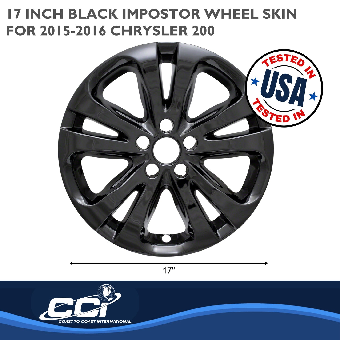 Coast To Coast Wheel Cover 17 Inch 10 Spoke Gloss Black Set Of 4