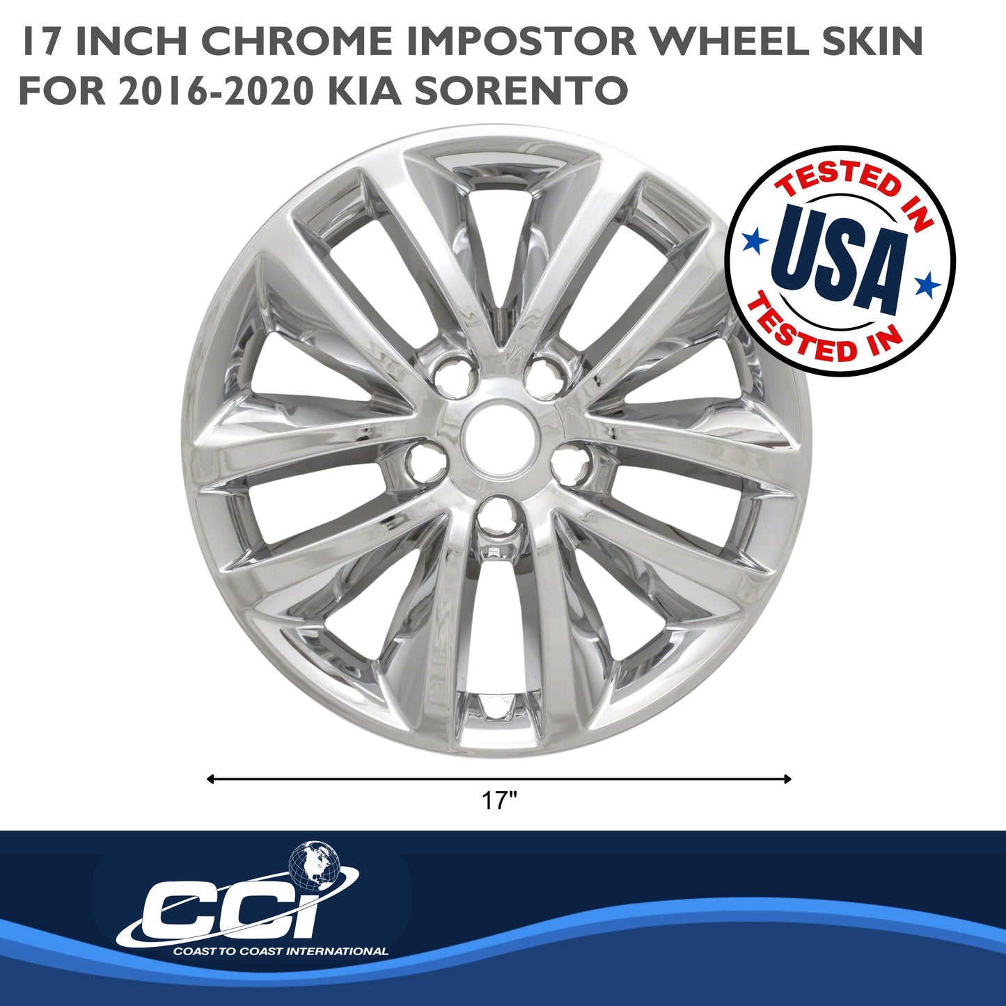 Coast To Coast Wheel Cover 17 Inch 10 Spoke Chrome Set Of 4