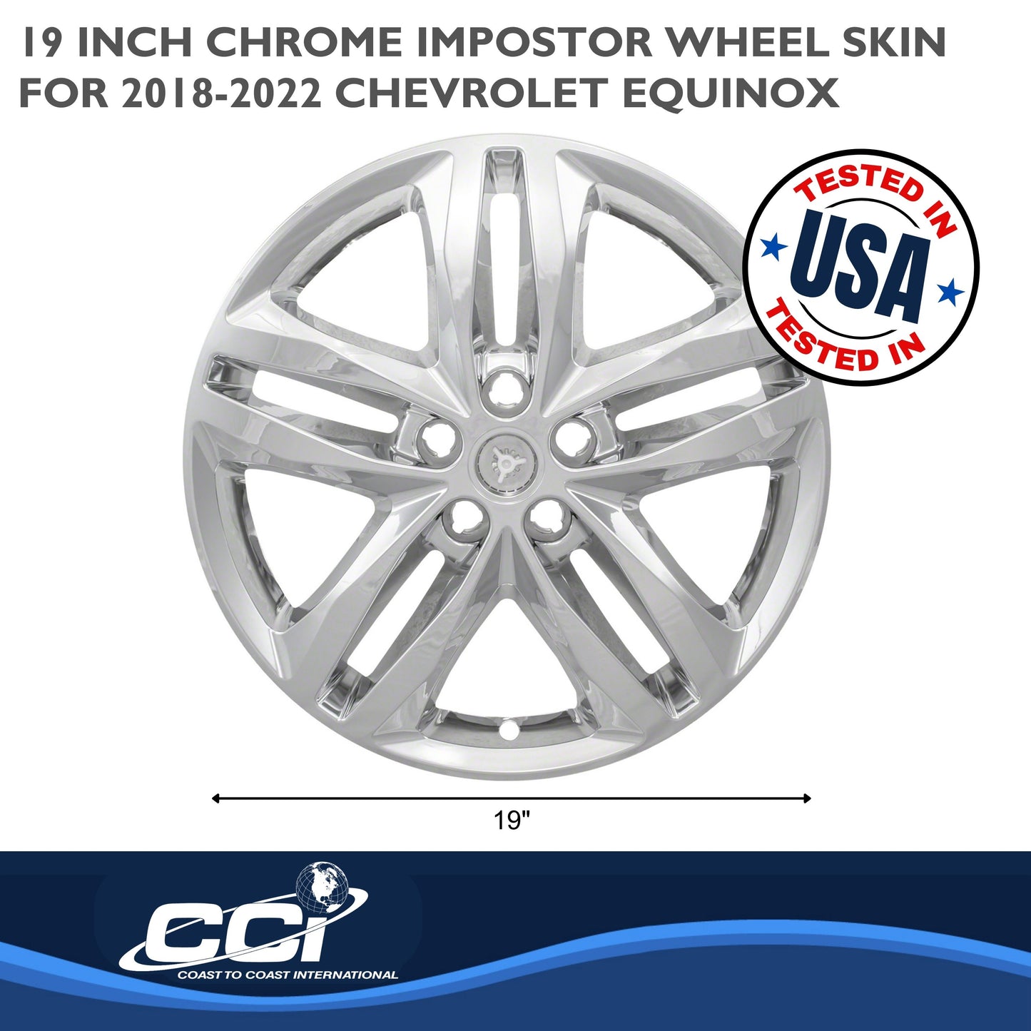 Coast To Coast Wheel Cover 19 Inch 5 Spoke Vent Chrome Set Of 4