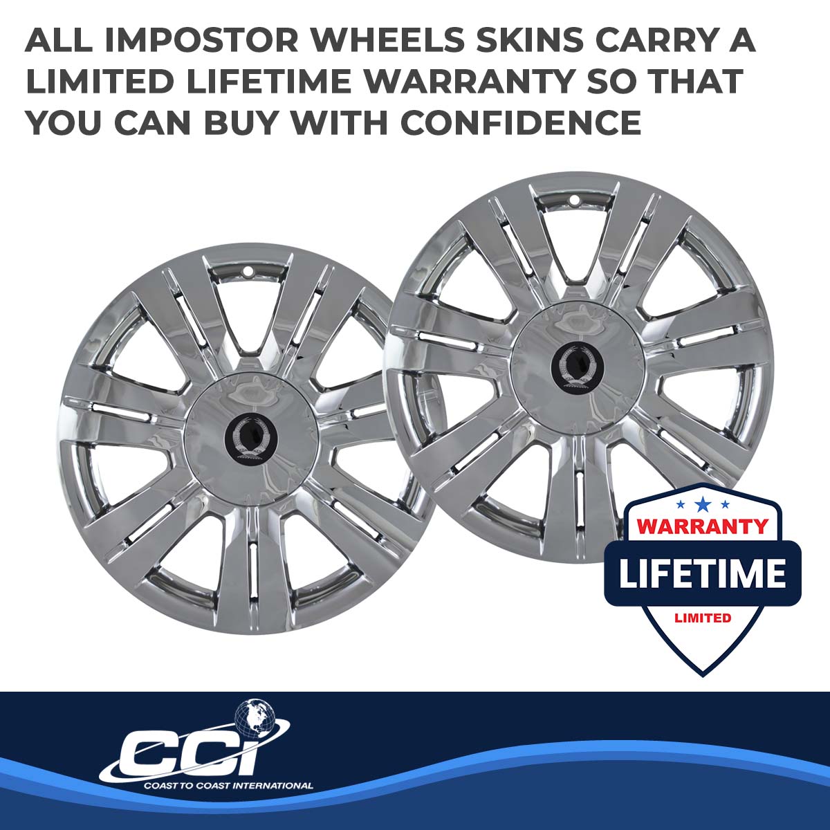 Coast To Coast Wheel Cover 18 Inch 7 Double Spoke Chrome Set Of 4