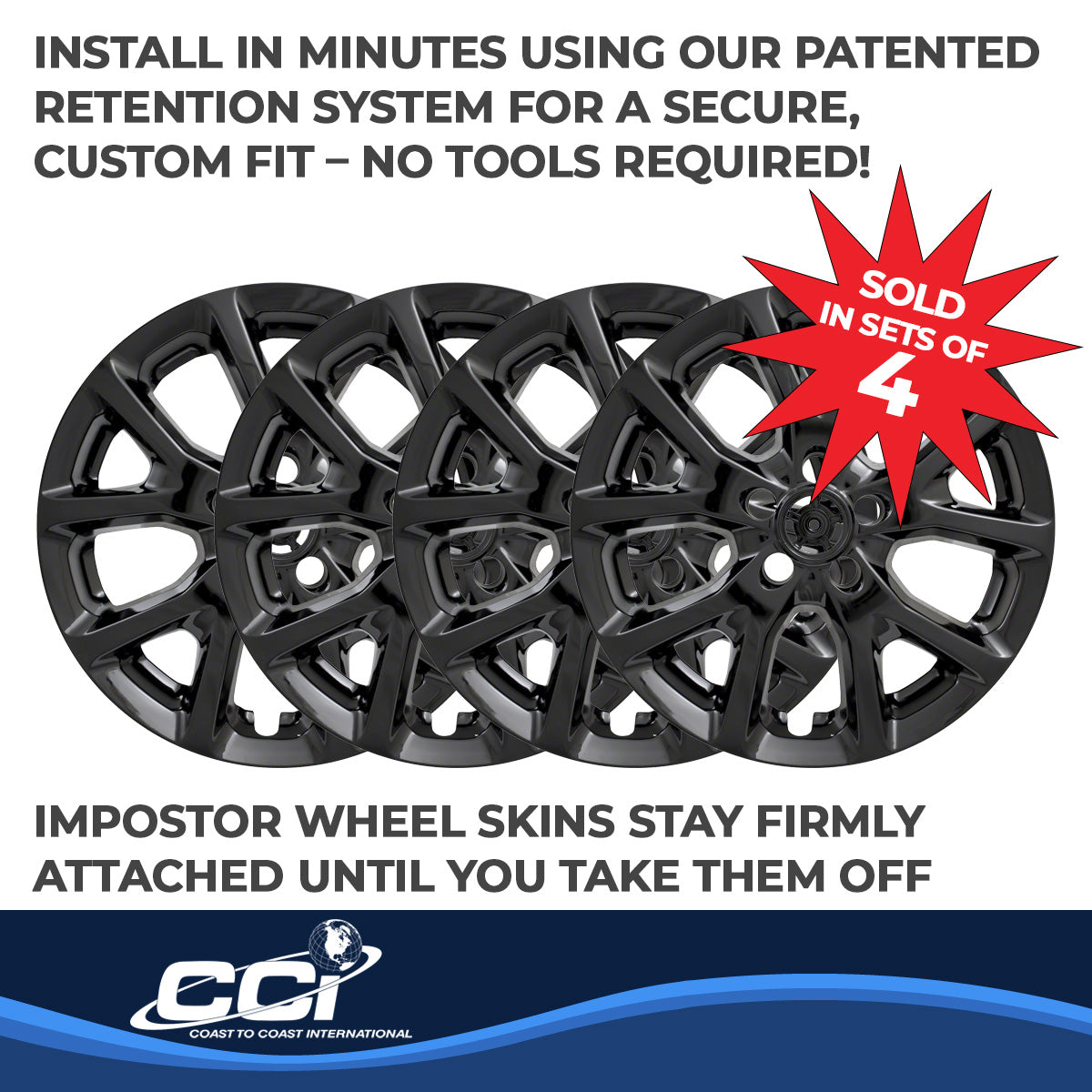Coast To Coast Wheel Cover 17 Inch 10 Vent Black Set Of 4