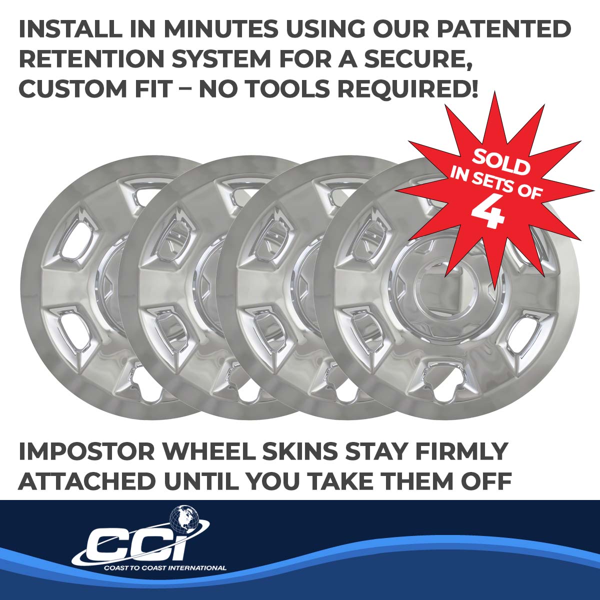 Coast To Coast Wheel Cover 16 Inch 6 Vent Chrome Set Of 4 Steel