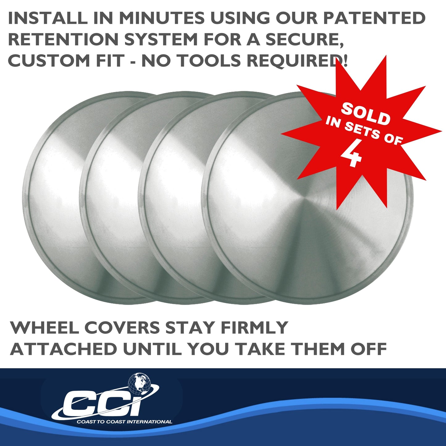 Coast To Coast Wheel Cover 14 Inch Stainless Steel Set Of 4