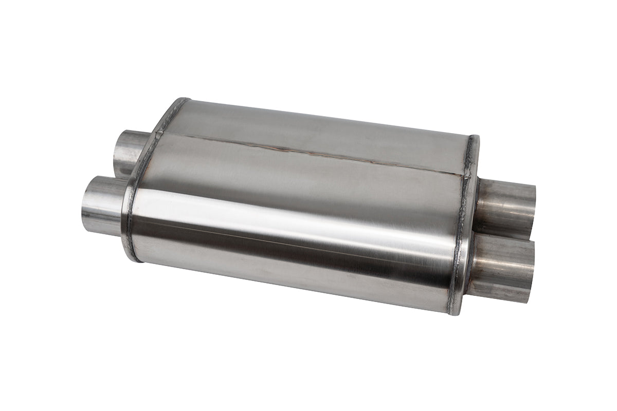 3.0in. Dual Inlet/Dual Outlet Muffler With Integrated X-Pipe And RSC Technology
