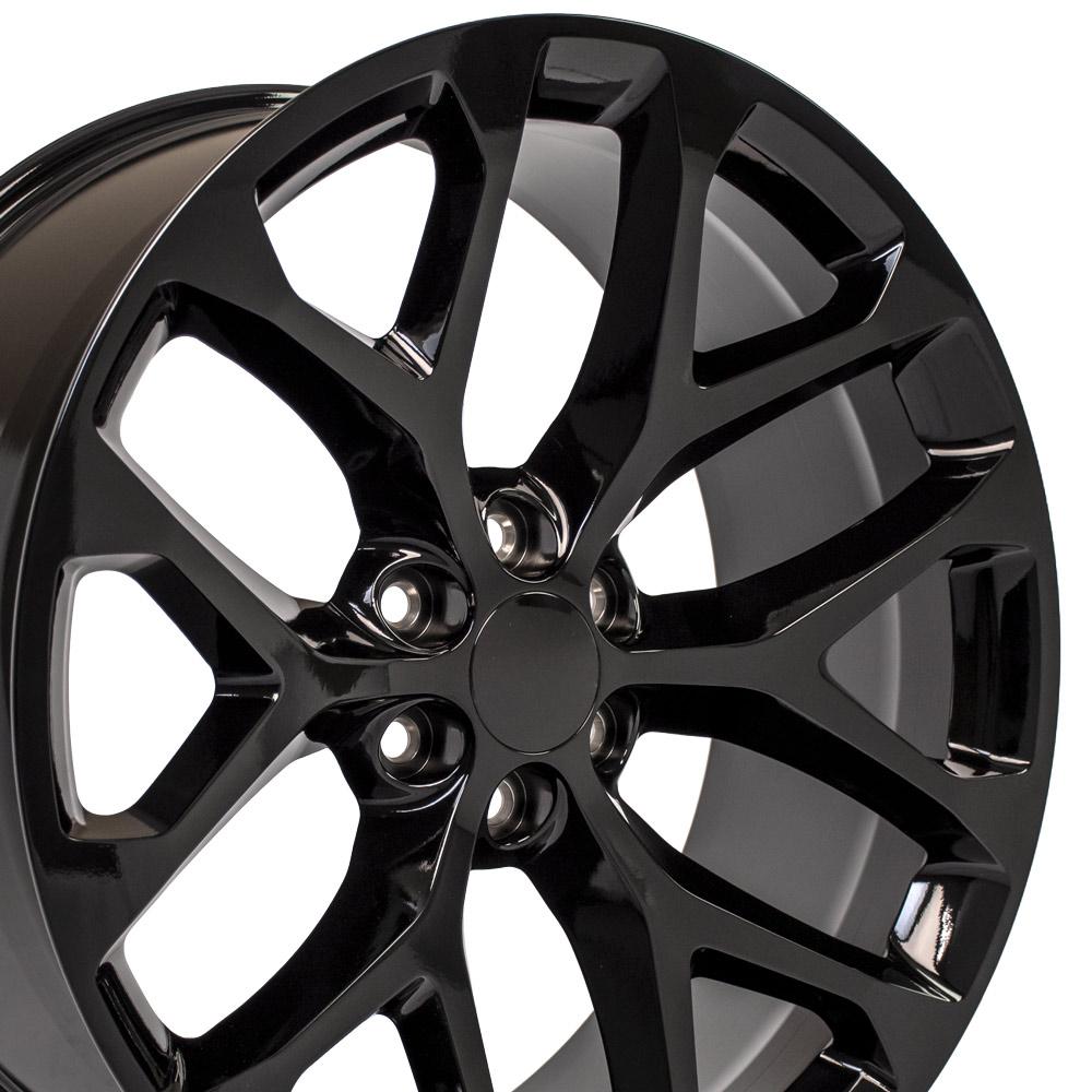24" Replica Wheel fits Chevy Silverado - CV98B Black 24x10