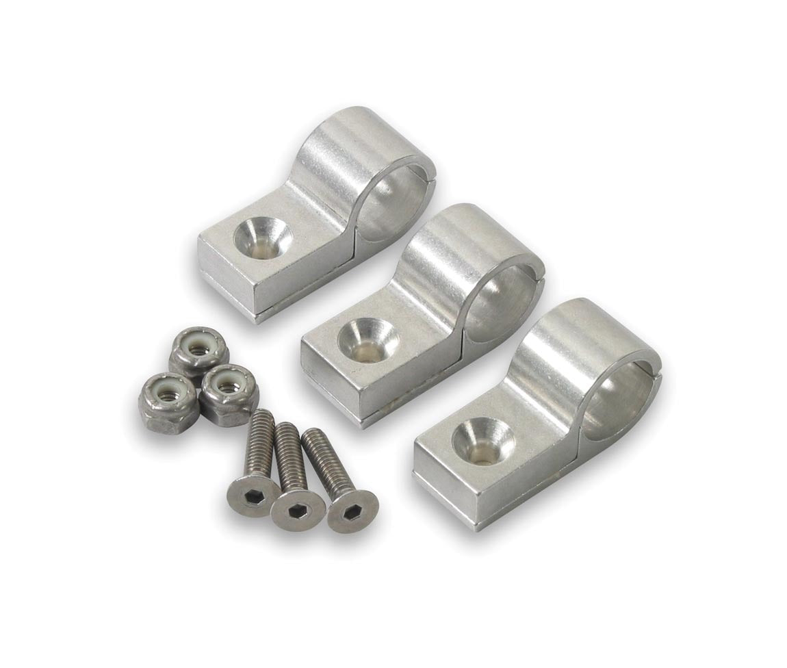 1/2in Polished Alum Line Clamp (3pk) - 170208ERL