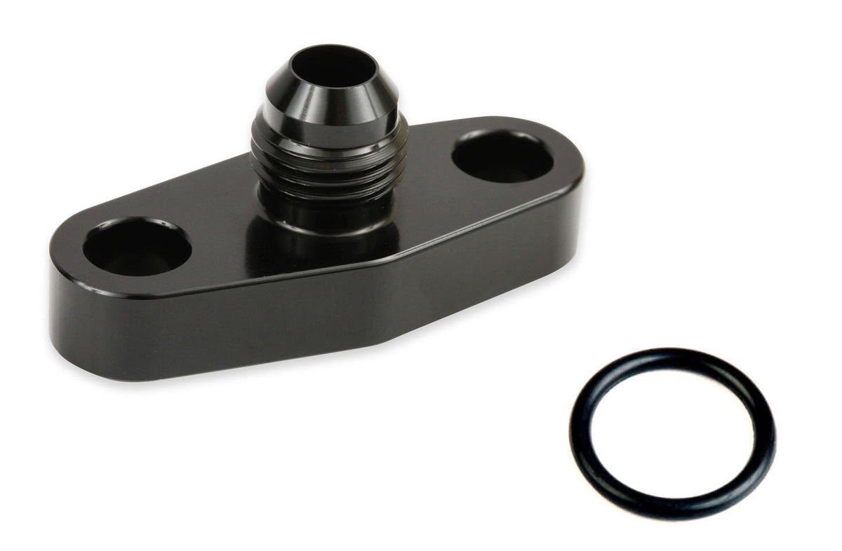 Turbo Oil Drain Back Flange 6an - Black - GT0003ERL