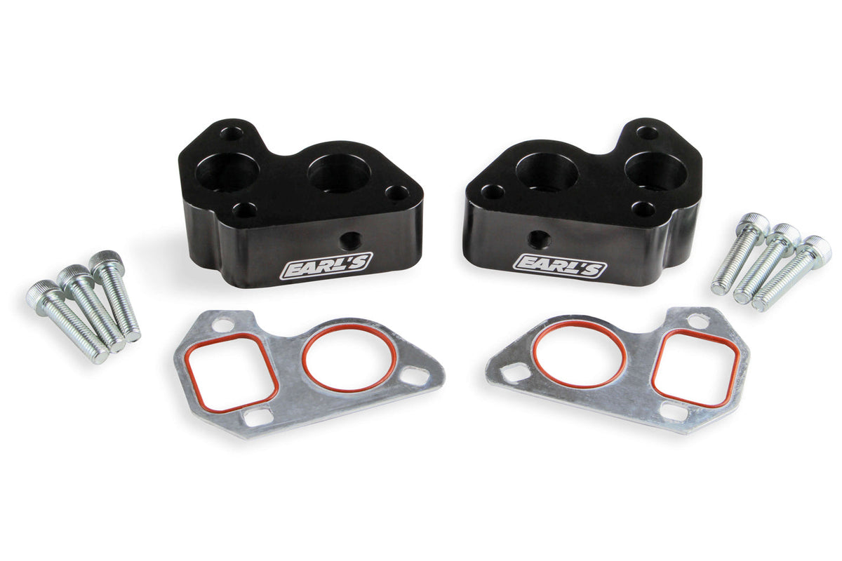 GM LS Remote Water Pump Adapters (2pk) Black - LS0022ERL
