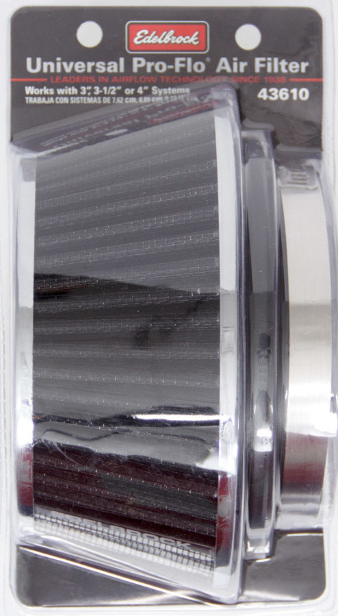 Pro-Flo Air Filter Cone 3.70 Tall Black/Chrome - 43610