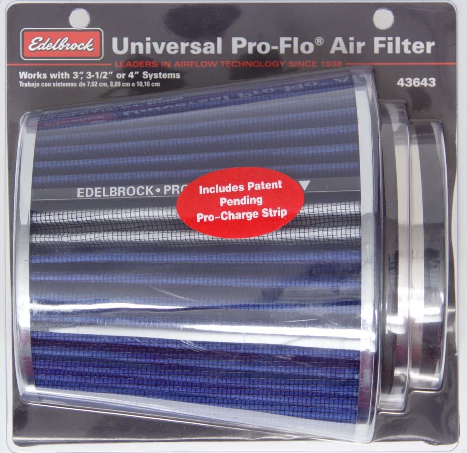 Pro-Flo Air Filter Cone 6.70 Tall Blue/Chrome - 43643