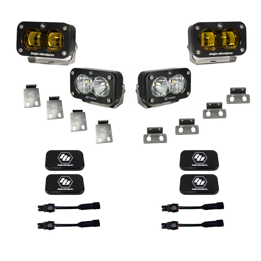 S2 SAE Amber/S2 Pro Fog Pocket Kits - Ford '21-25 F-150 Raptor '23-25 Bronco Raptor '24-25 F-150 Raptor 37/R