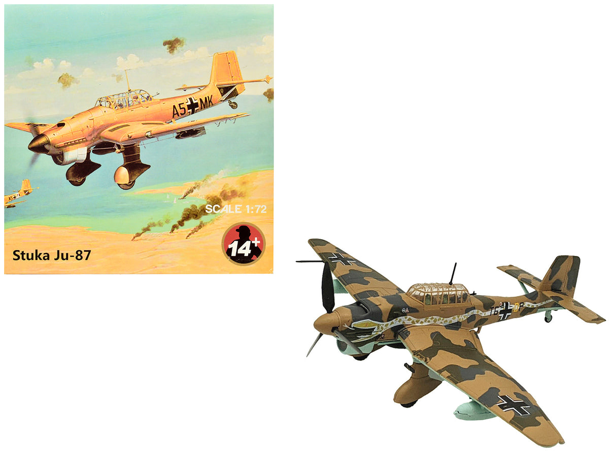 Junkers Ju 87R Trop Stuka Bomber Aircraft "Immelmann 6./StG 2 Libya" (1941) German Luftwaffe 1/72 Diecast Model Airplane free shipping USA