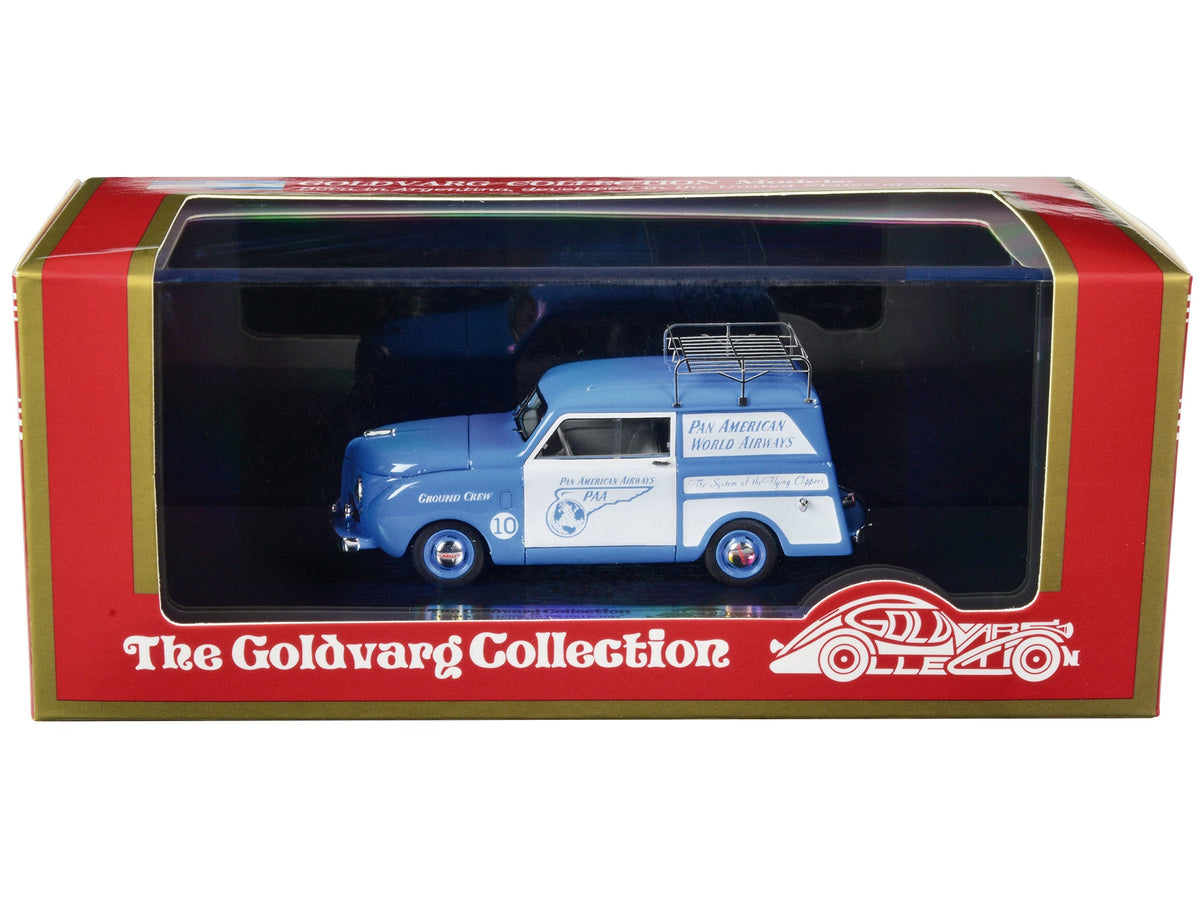 1948 Crosley Station Wagon Blue and White "Pan American Airways Ground Crew" with Roof Rack Limited Edition to 240 pieces Worldwide 1/43 Model Car by Goldvarg Collection free shipping USA