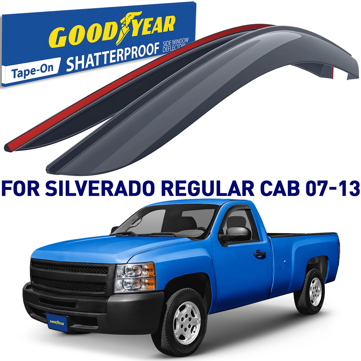 GOODYEAR Tape-On Window Deflectors Shatterproof