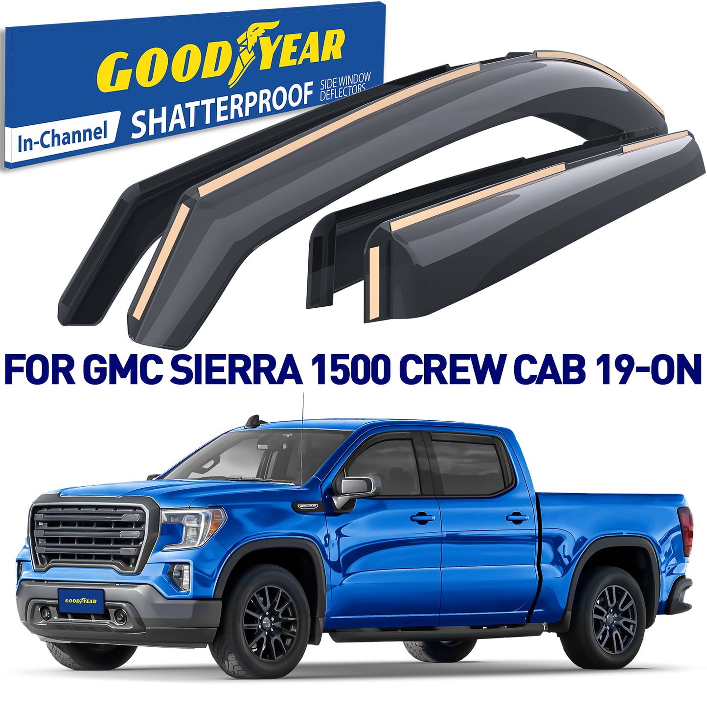 GOODYEAR In-Channel Window Deflectors Shatterproof