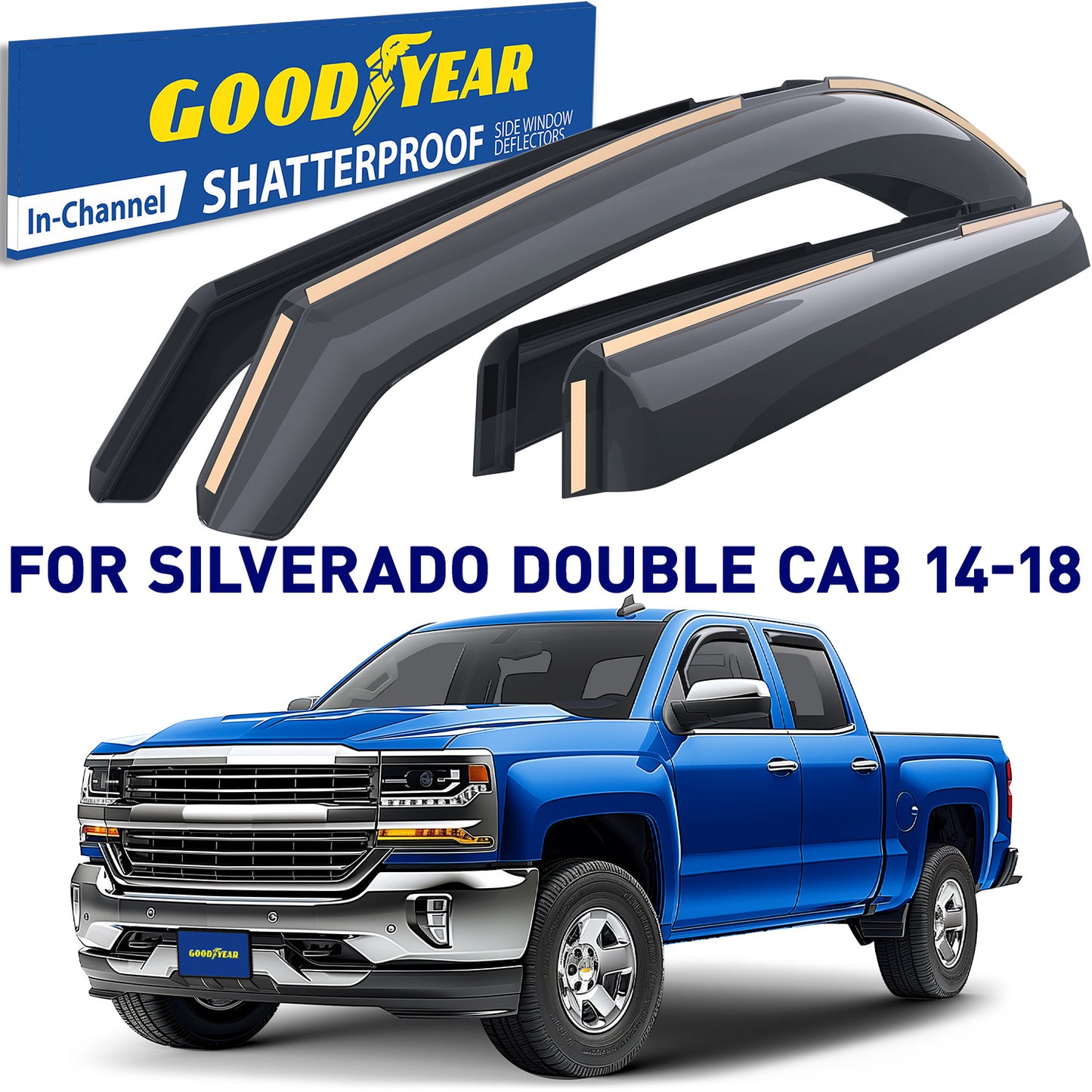 GOODYEAR In-Channel Window Deflectors Shatterproof