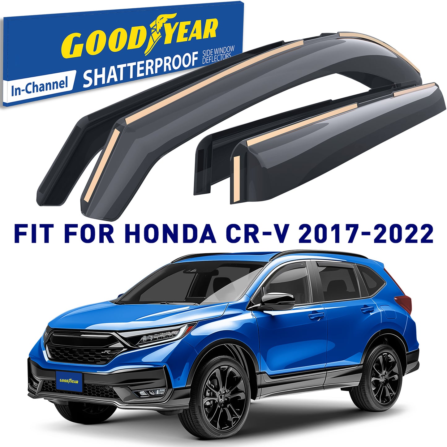 GOODYEAR In-Channel Window Deflectors Shatterproof