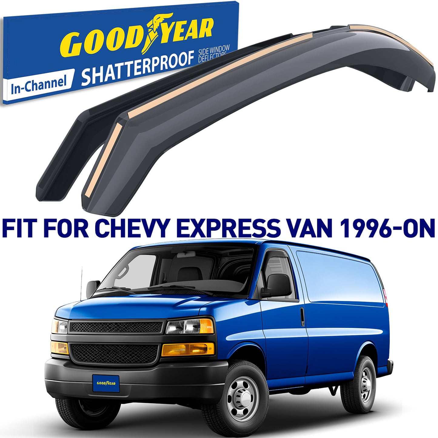 GOODYEAR In-Channel Window Deflectors Shatterproof