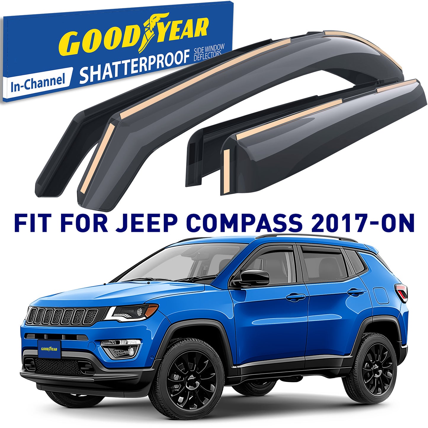 GOODYEAR In-Channel Window Deflectors Shatterproof
