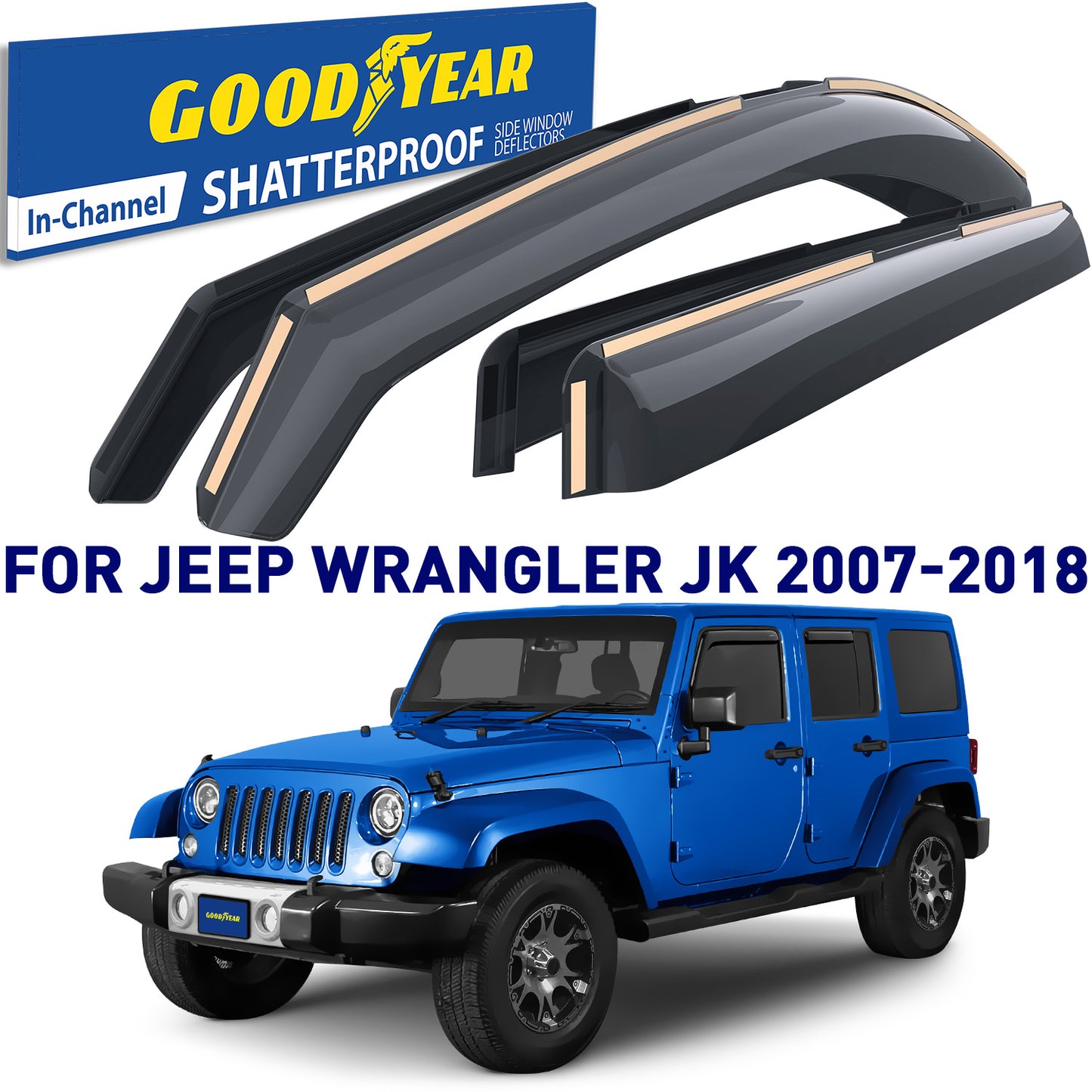 GOODYEAR In-Channel Window Deflectors Shatterproof
