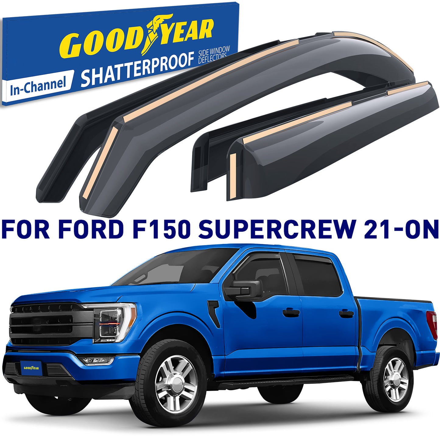 GOODYEAR In-Channel Window Deflectors Shatterproof