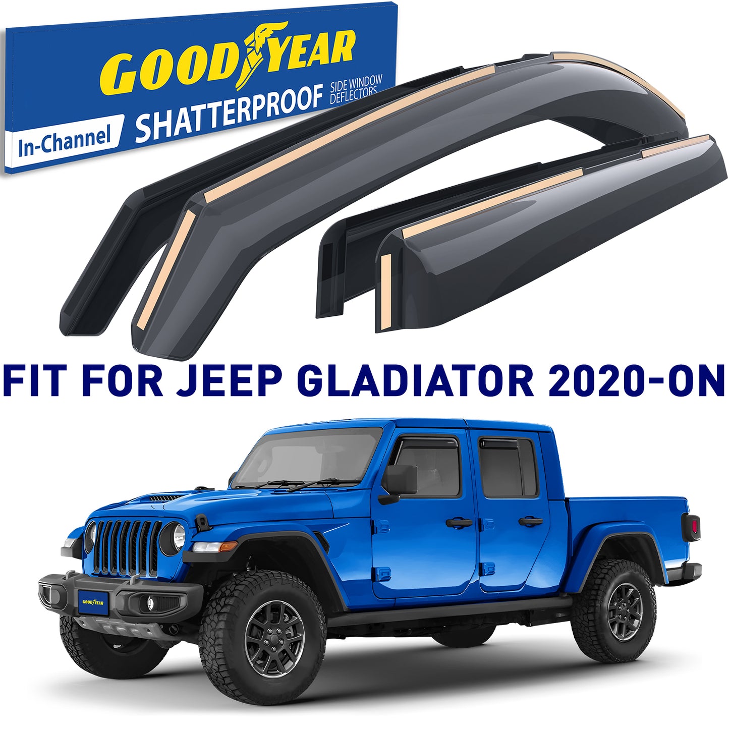 GOODYEAR In-Channel Window Deflectors Shatterproof
