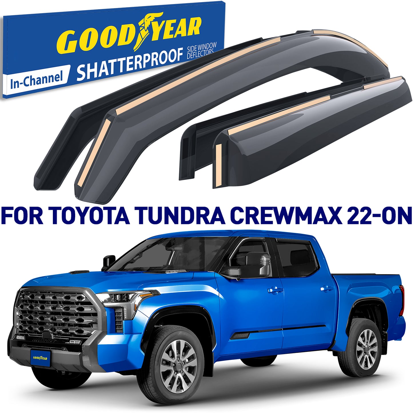 GOODYEAR In-Channel Window Deflectors Shatterproof
