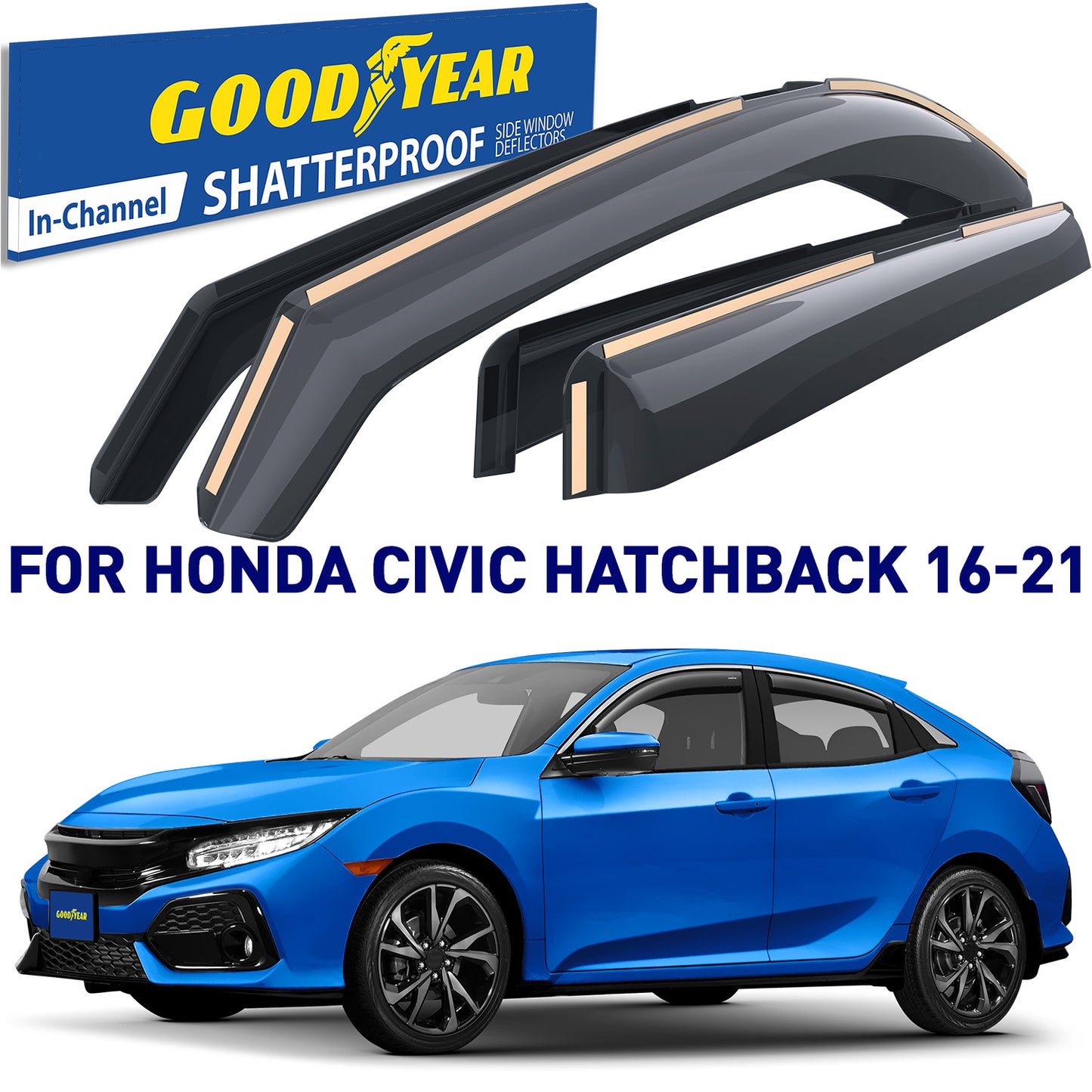 GOODYEAR In-Channel Window Deflectors Shatterproof