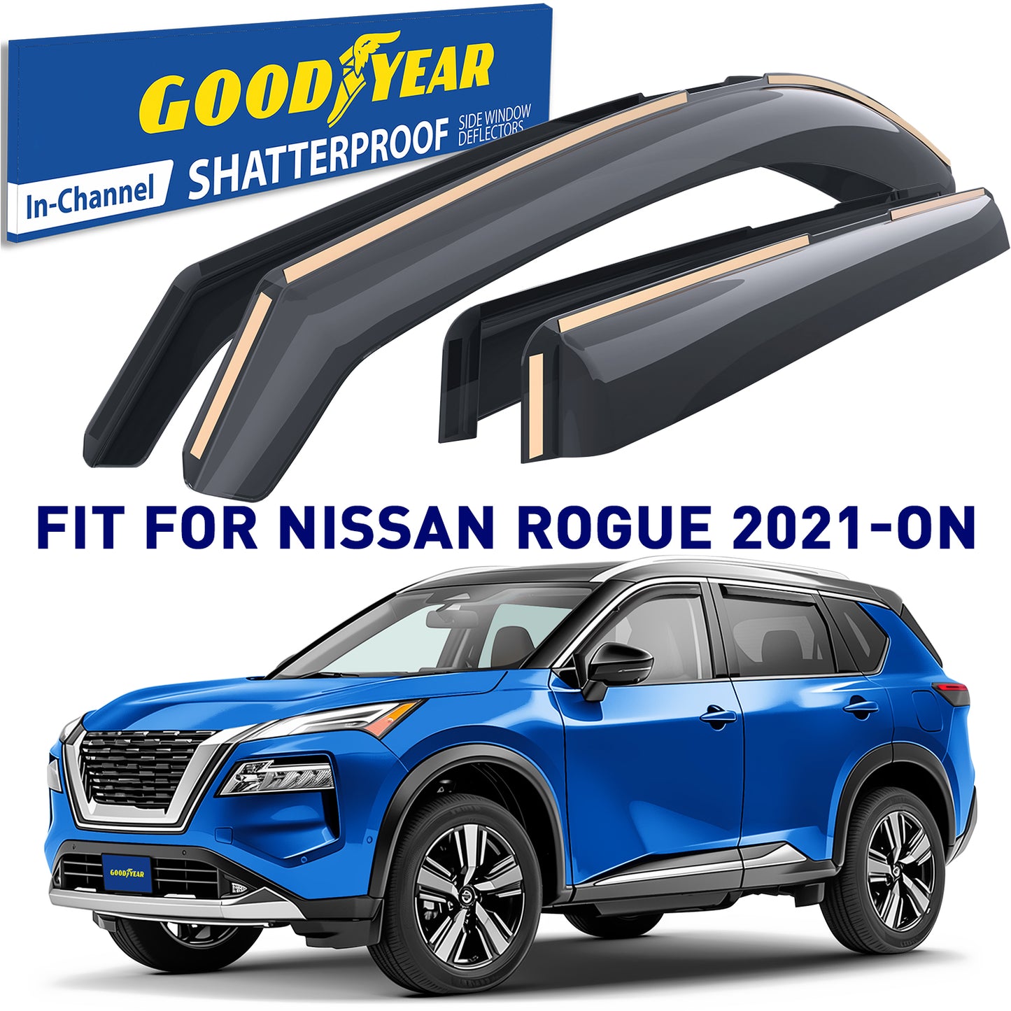 GOODYEAR In-Channel Window Deflectors Shatterproof
