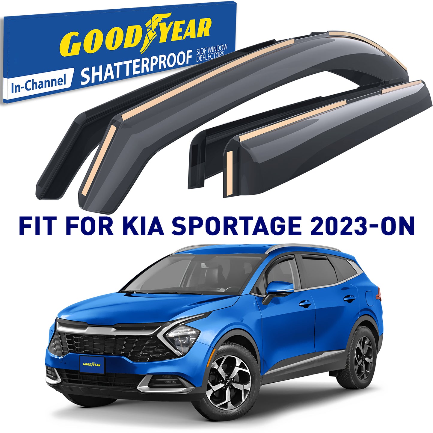 GOODYEAR In-Channel Window Deflectors Shatterproof