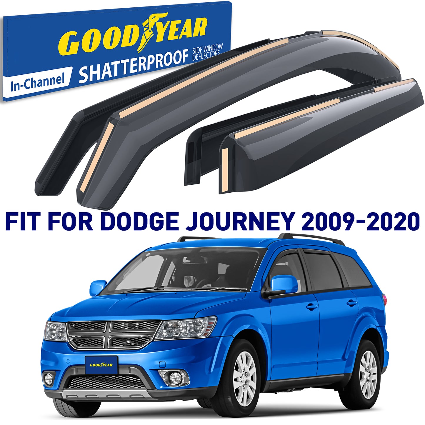 GOODYEAR In-Channel Window Deflectors Shatterproof