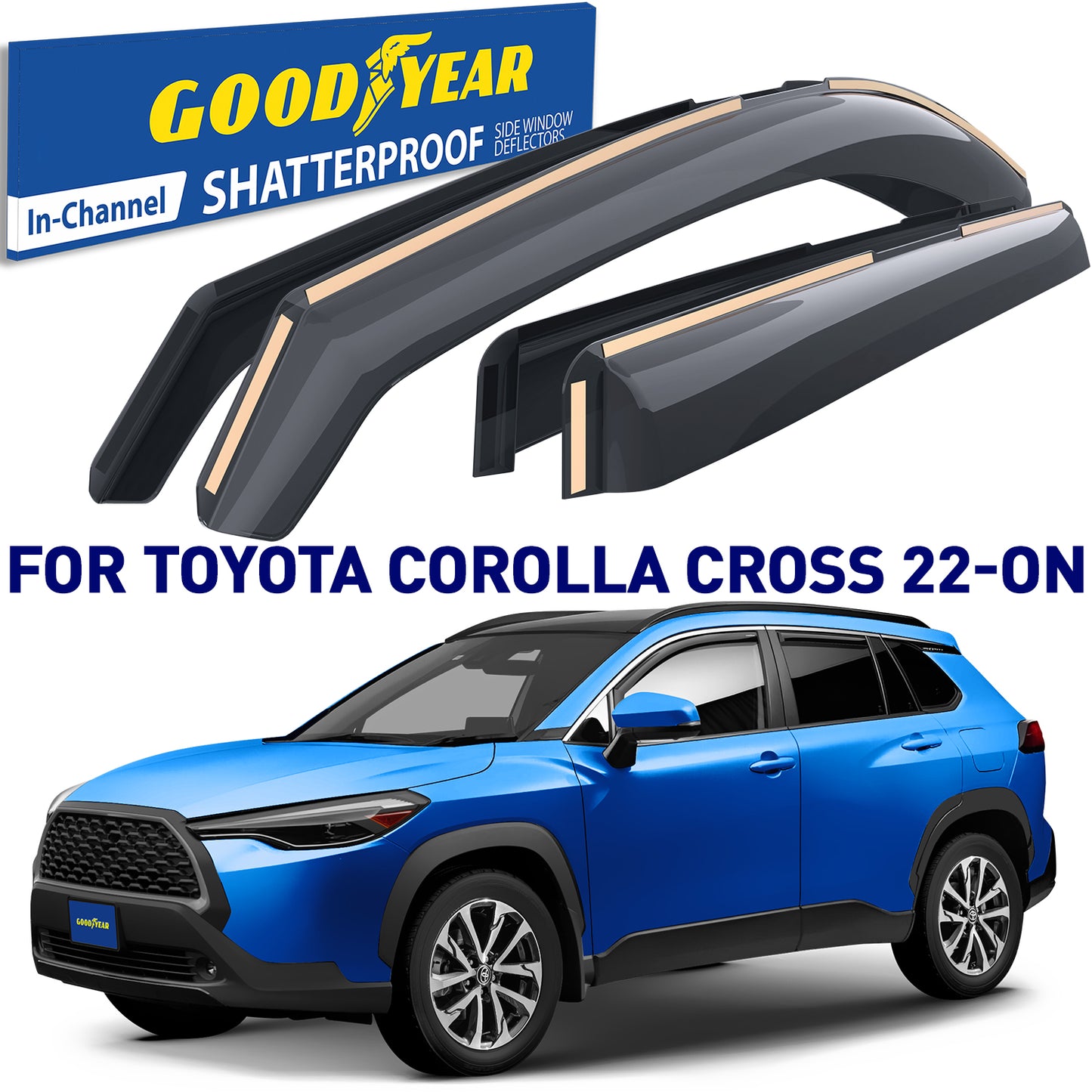 GOODYEAR In-Channel Window Deflectors Shatterproof